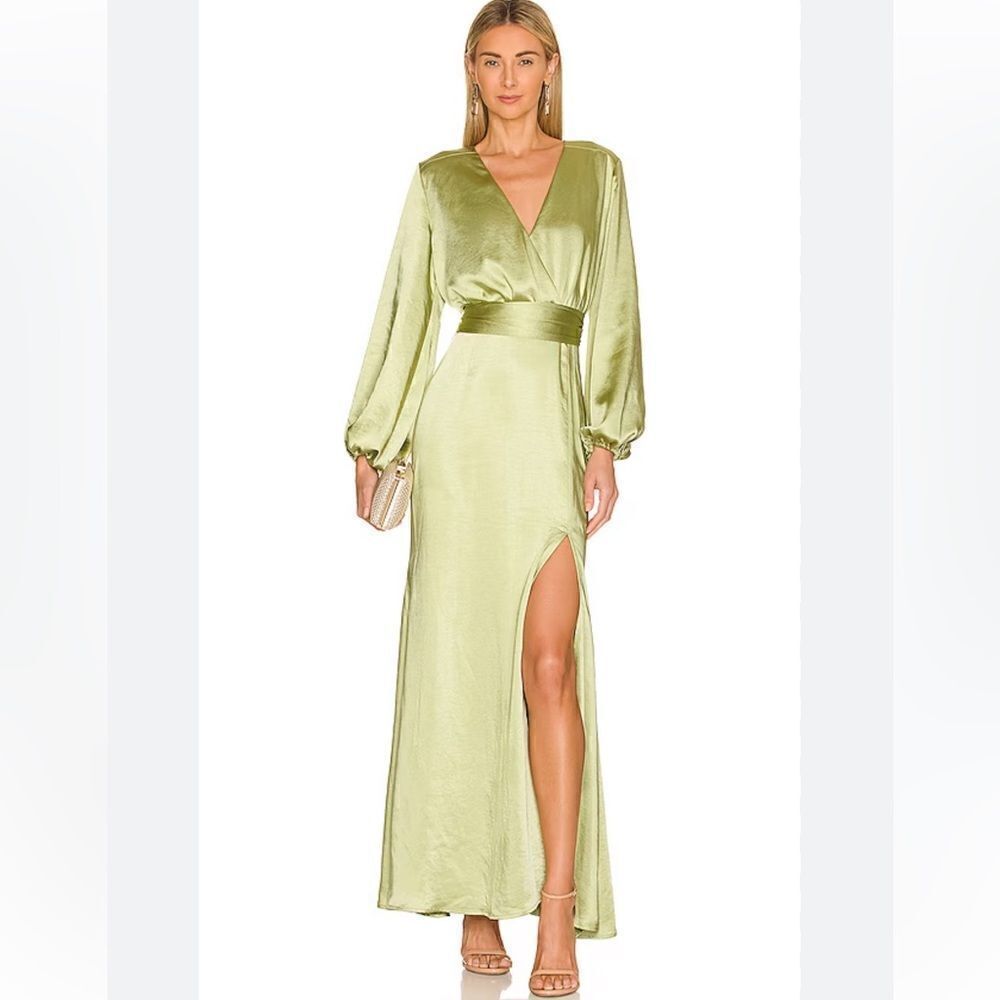 Elliatt Kai Long Sleeve Maxi Dress in Avocado,.Size S - Picture 5 of 16